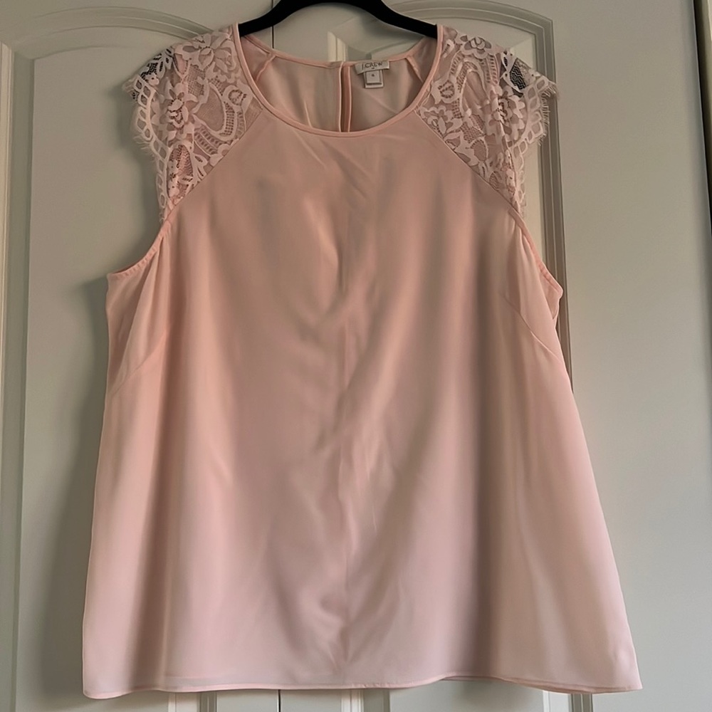 J.Crew Pink Lace Sleeveless Tank Top Blouse - Size 16
